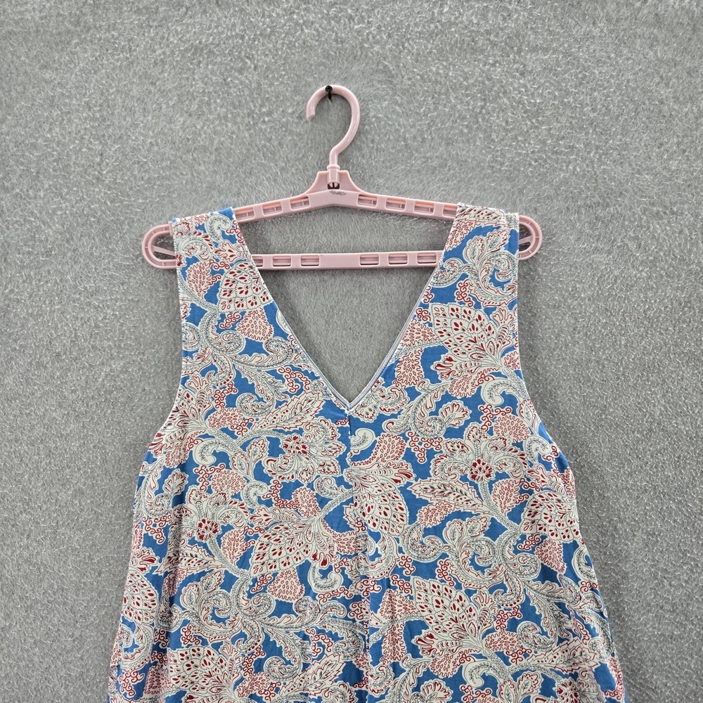 LOFT Women Dress L Blue Paisley A-Line Sleeveless NWOT (Bin 6) - Picture 7 of 8